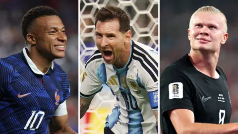 Mbappe, Messi, and Haaland - the three faces of the World Cup 2026 Golden Boot race, as taken from BBC Sport
