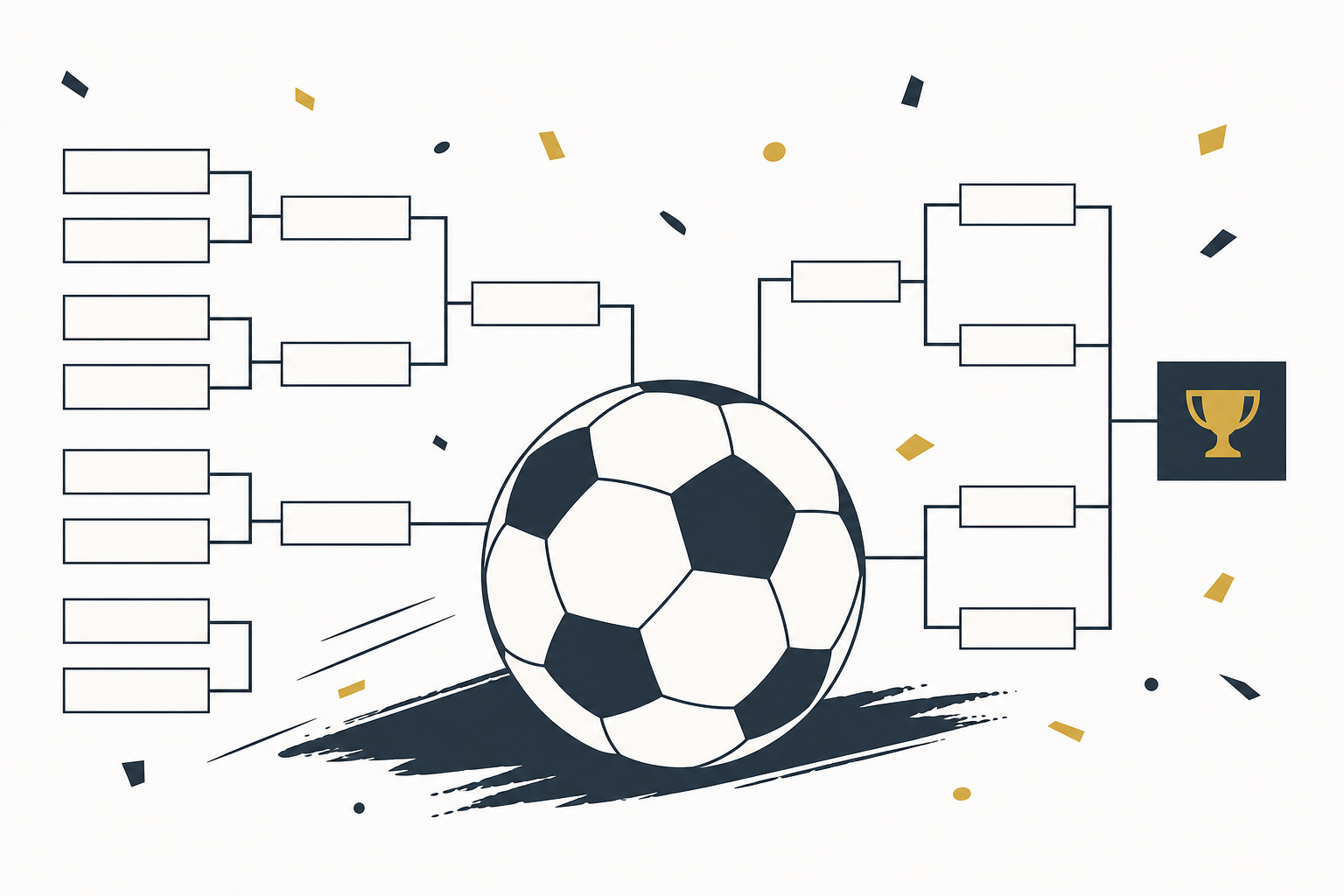 World Cup 2026 knockout stage bracket illustration