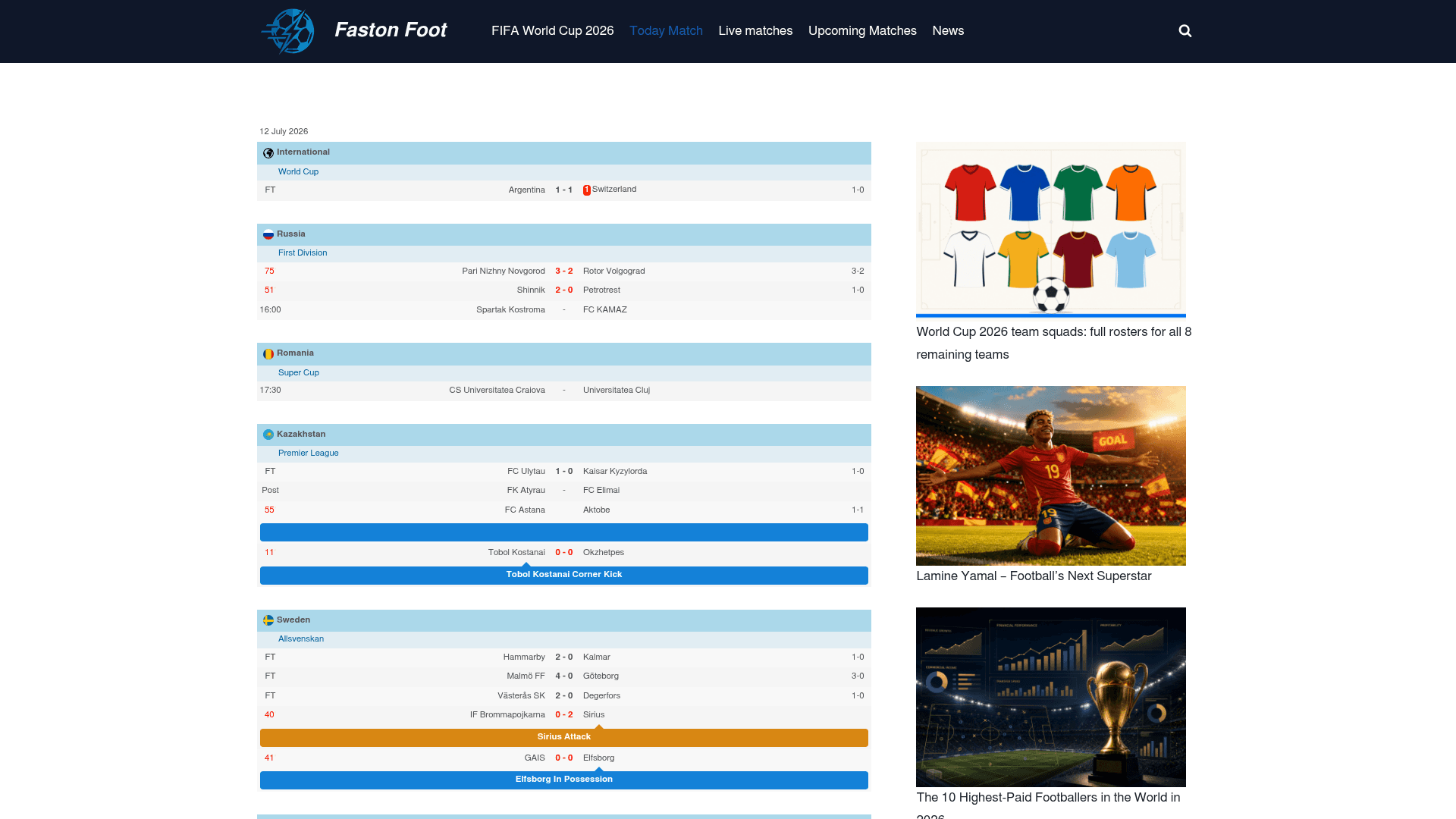 faston.click - live World Cup scores